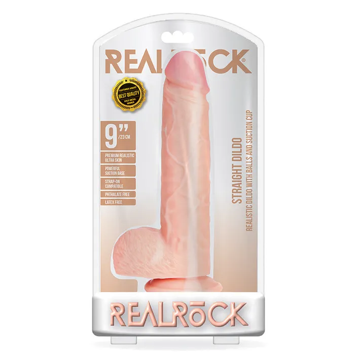 Female Sex Toys Shots America LLC RealRock Realistic 9 in Straight Dildo With Balls and Suction Cup Beige Female Sex Toys Shots America LLC RealRock Realistic 9 in Straight Dildo With Balls and Suction Cup Beige