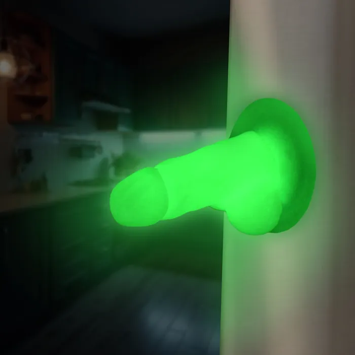 GlowintheDark Suction SnapOn Peckers 4 Pack Big Ballers Female Sex Toys