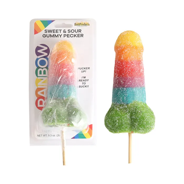 Hott Products Unlimited Dildos Sweet Sour Jumbo Rainbow Gummy Cock Pop