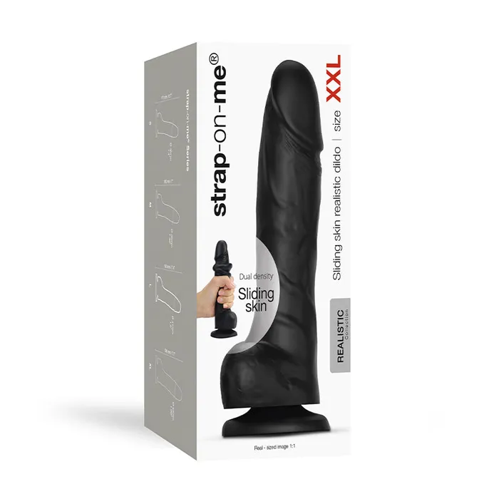 Lovely Planet USA StrapOnMe Realistic Collection Sliding Skin DualDensity Silicone Dildo Black XXL Female Sex Toys Lovely Planet USA StrapOnMe Realistic Collection Sliding Skin DualDensity Silicone Dildo Black XXL Female Sex Toys