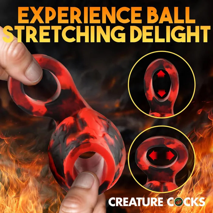 Male Sex Toys Creature Cocks Hell Hound Silicone Penis Sleeve Ball Stretcher Medium