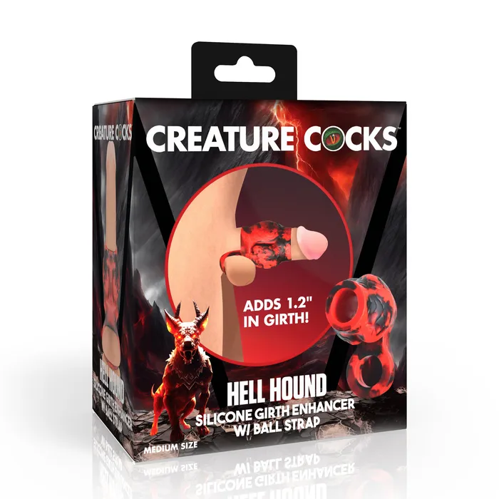 Male Sex Toys Creature Cocks Hell Hound Silicone Penis Sleeve Ball Stretcher Medium