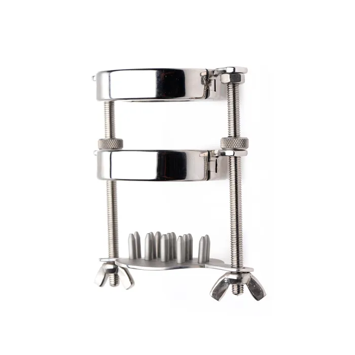 Master Series Male Sex Toys Stainless Steel Spiked CBT Ball Stretcher and Crusher