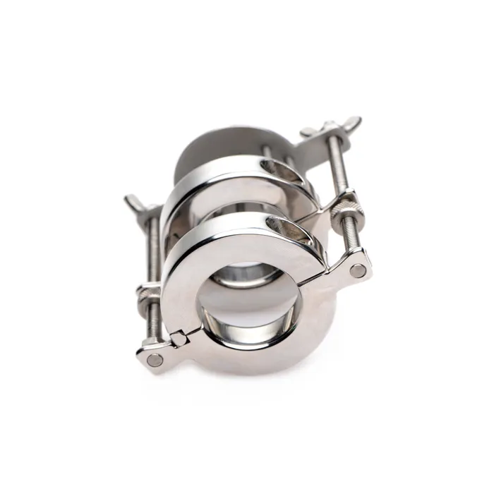 Master Series Male Sex Toys Stainless Steel Spiked CBT Ball Stretcher and Crusher