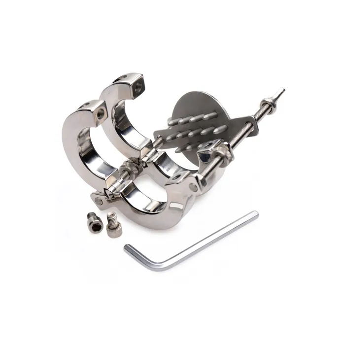 Master Series Male Sex Toys Stainless Steel Spiked CBT Ball Stretcher and Crusher