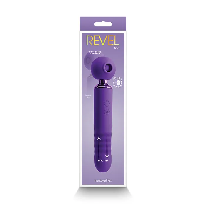 New Sensations Novelties Inc Vibrators Revel Fae Thrusting Throbbing Stimulator with Air Pulse Purple New Sensations Novelties Inc Vibrators Revel Fae Thrusting Throbbing Stimulator with Air Pulse Purple