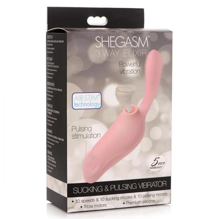 Shegasm Vibrators 3 Way Elixir Sucking Pulsing Vibrator