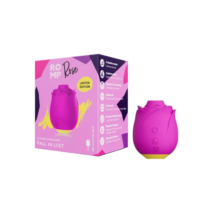 Vibrators WeVibe ROMP Rose Rechargeable Silicone Pleasure Air Clitoral Vibrator Pink Vibrators WeVibe ROMP Rose Rechargeable Silicone Pleasure Air Clitoral Vibrator Pink