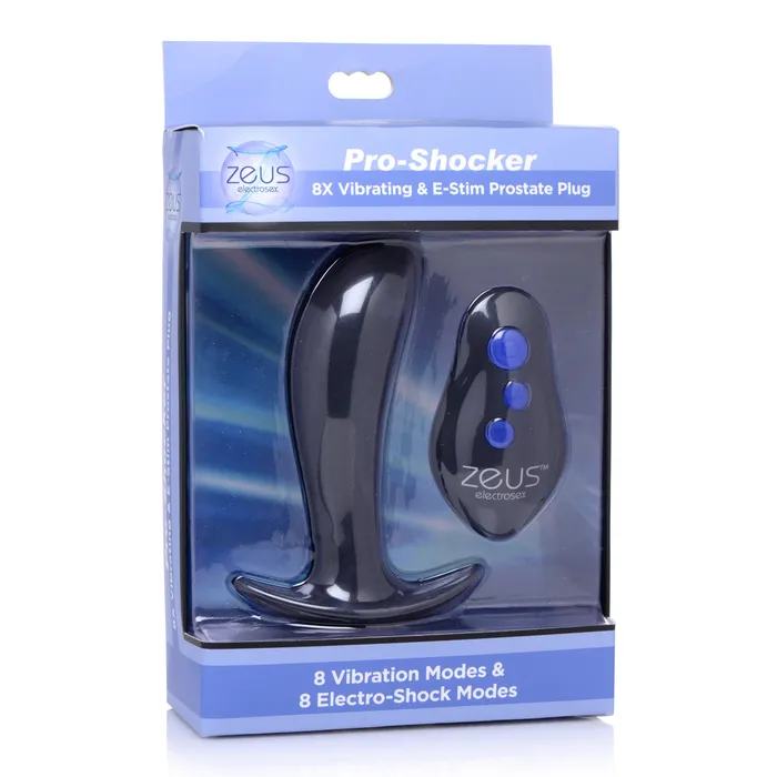 Zeus Electrosex Male Sex Toys 64X ProShocker Vibrating and Estim Prostate Plug