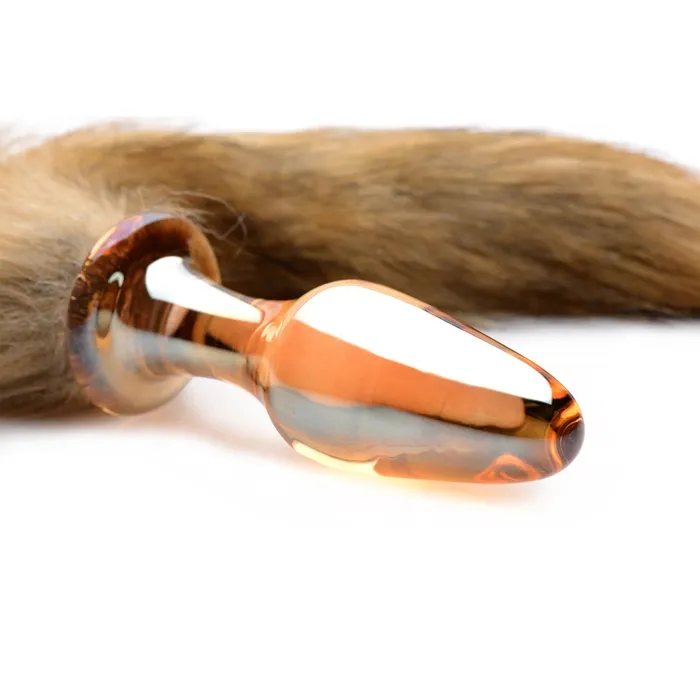 Anal Tailz Tailz Fox Tail Glass Butt Plug Orange Anal Tailz Tailz Fox Tail Glass Butt Plug Orange