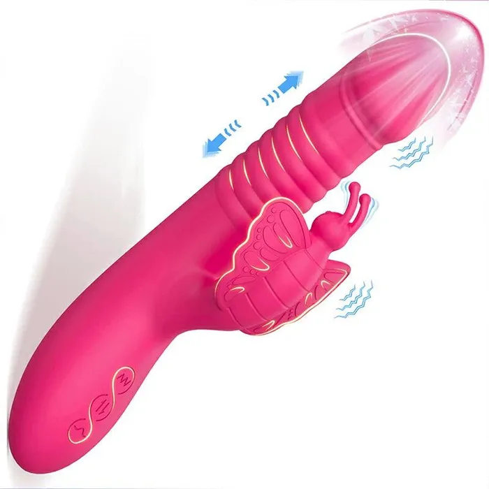 Butterfly Telescopic Vibrating Masturbator Inyarose Male Sex Toys