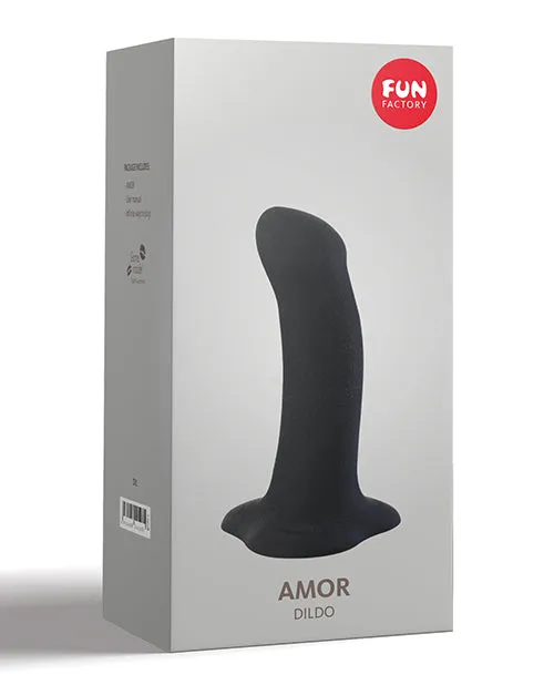 Dildos Fun Factory Amor 55 Silicone Dildo Black Open Desires