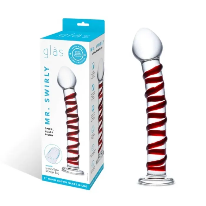 Dildos Glas Glas Mr Swirly Spiral Dildo Red 8 Inch