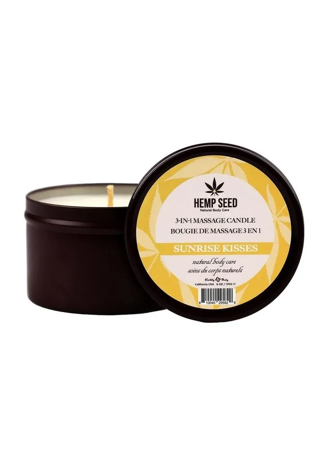 Hemp Seed Body Care Female Sex Toys Earthly Body Hemp Seed 3 In 1 Massage Candle Sunrise Kisses
