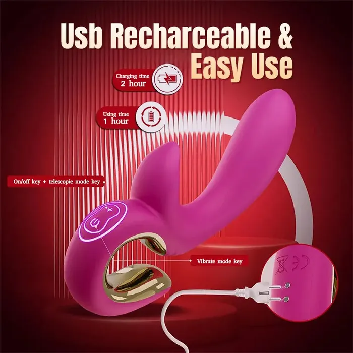 Inyarose Female Sex Toys DualMotor Thrusting Vibrating GSpot Stimulator
