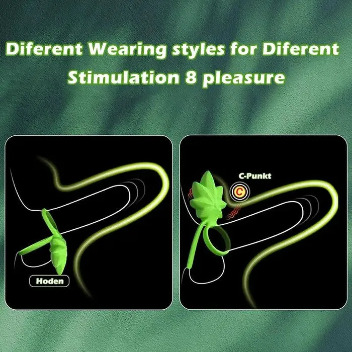 Inyarose Male Sex Toys Cannabis Leaf Double Ring Penis Ring
