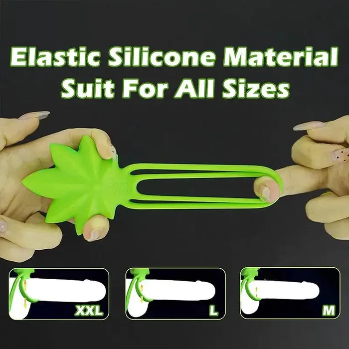Inyarose Male Sex Toys Cannabis Leaf Double Ring Penis Ring