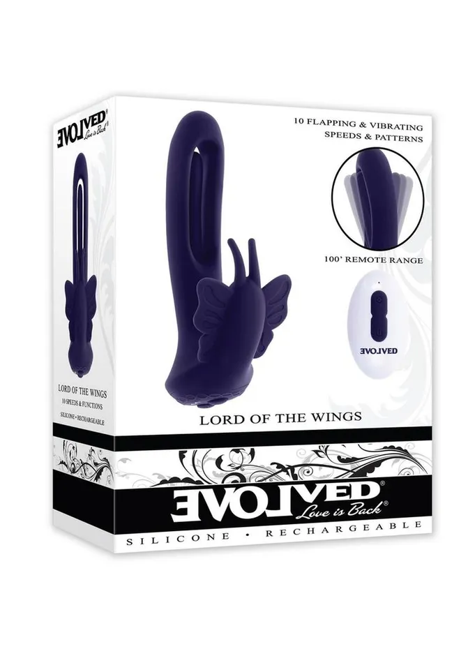 Lord Of The Wings Rechargeable Silicone Butterfly Stimulator with Remote Evolved Female Sex Toys