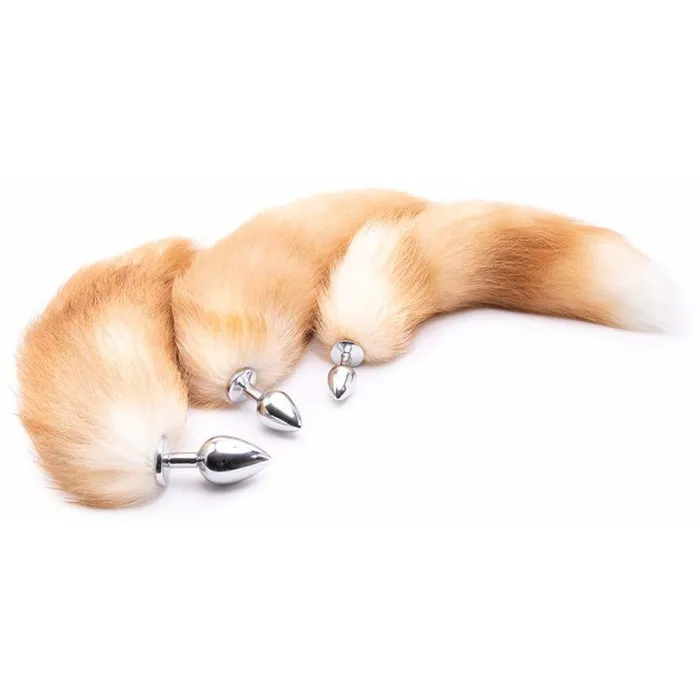 Love Plugs Anal Orange Metal Cat Tail Plug 16