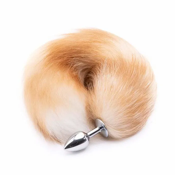 Love Plugs Anal Orange Metal Cat Tail Plug 16