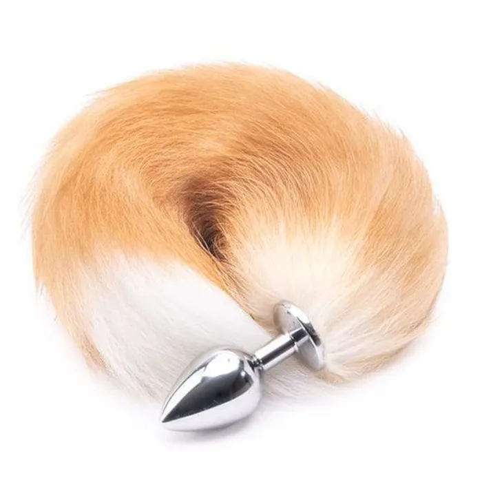 Love Plugs Anal Orange Metal Cat Tail Plug 16