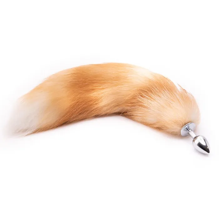 Love Plugs Anal Orange Metal Cat Tail Plug 16