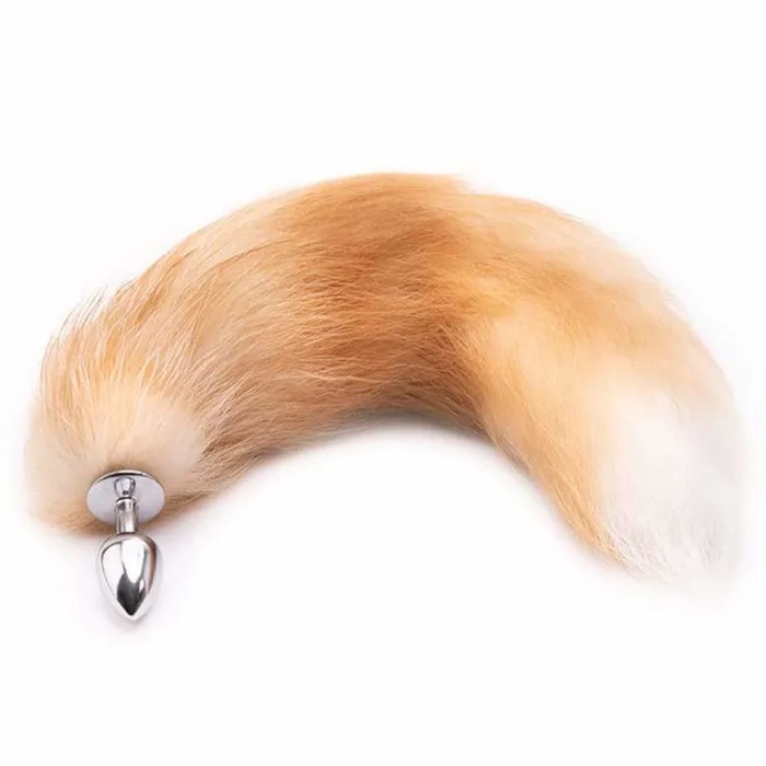 Love Plugs Anal Orange Metal Cat Tail Plug 16
