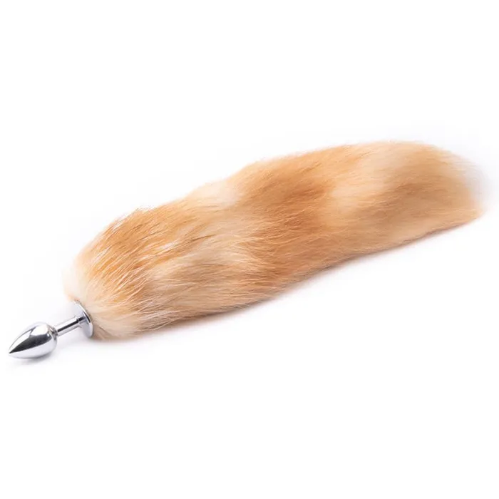 Love Plugs Anal Orange Metal Cat Tail Plug 16