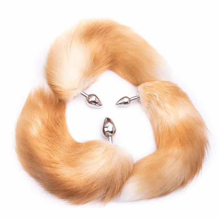 Love Plugs Anal Orange Metal Cat Tail Plug 16