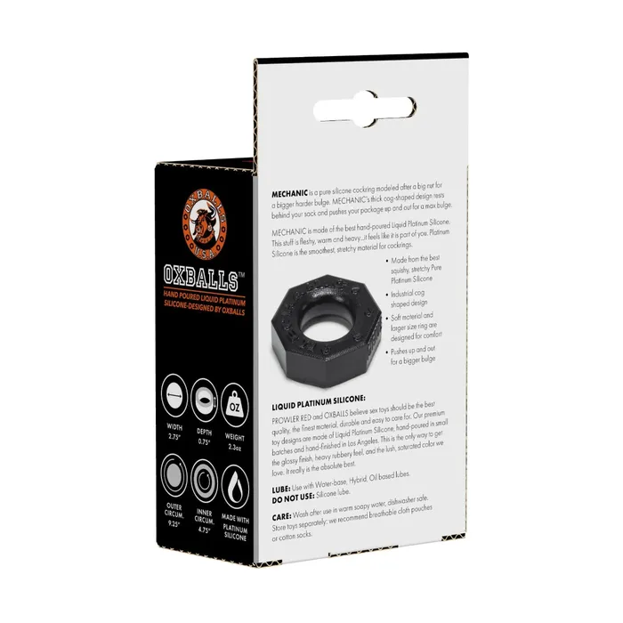 Male Sex Toys Prowler RED Prowler RED By Oxballs Mechanic Cock Ring Black