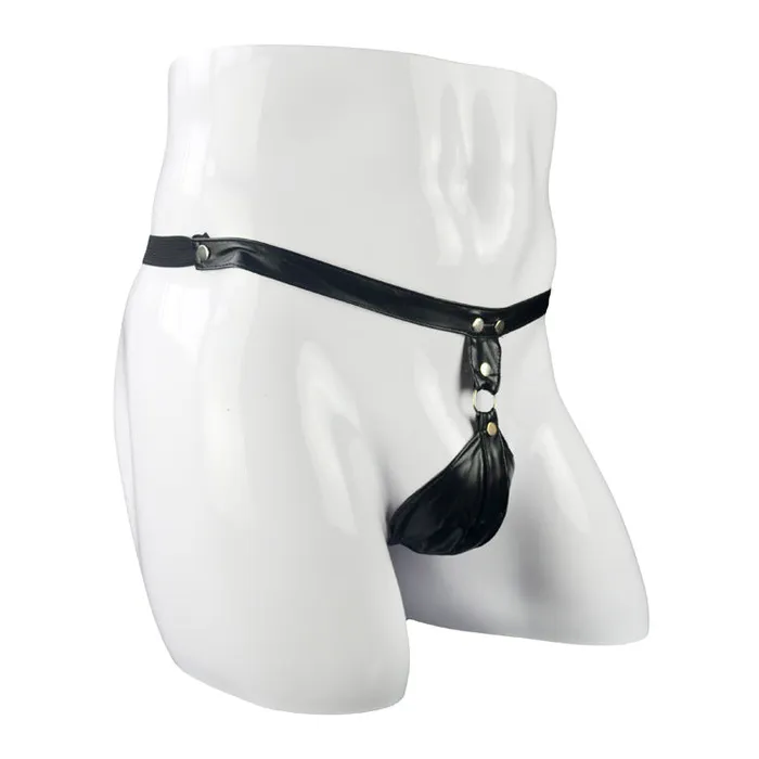 Male Sex Toys Versaley Sexy Lowrise Mens leather thong Tpants