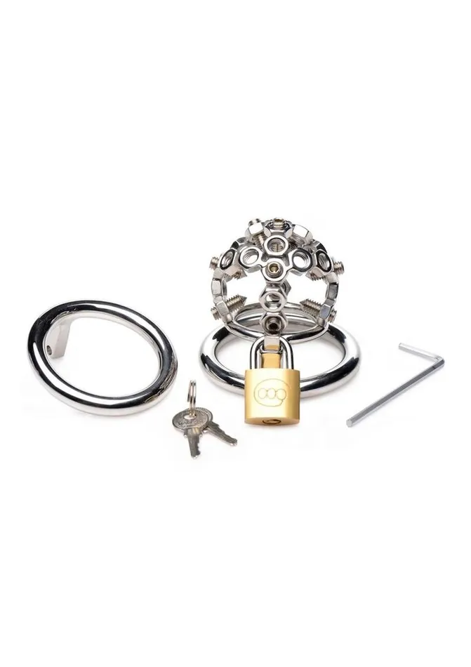 Master Series Master Series Bolted Chastity Cage with Spikes Male Sex Toys Master Series Master Series Bolted Chastity Cage with Spikes Male Sex Toys