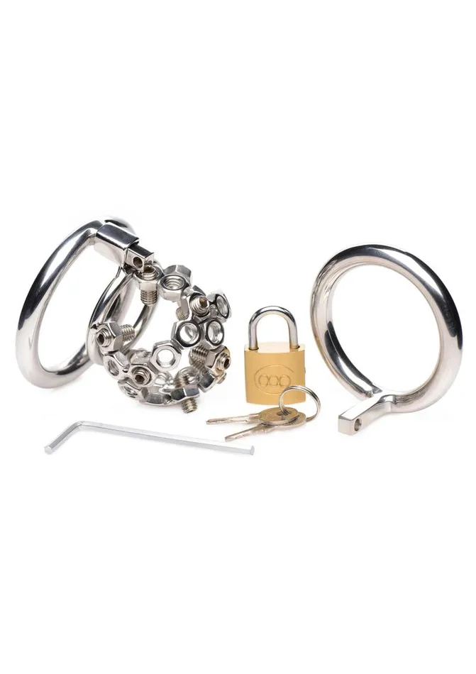 Master Series Master Series Bolted Chastity Cage with Spikes Male Sex Toys