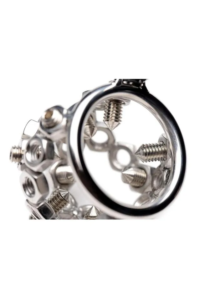Master Series Master Series Bolted Chastity Cage with Spikes Male Sex Toys