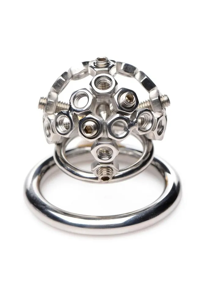 Master Series Master Series Bolted Chastity Cage with Spikes Male Sex Toys