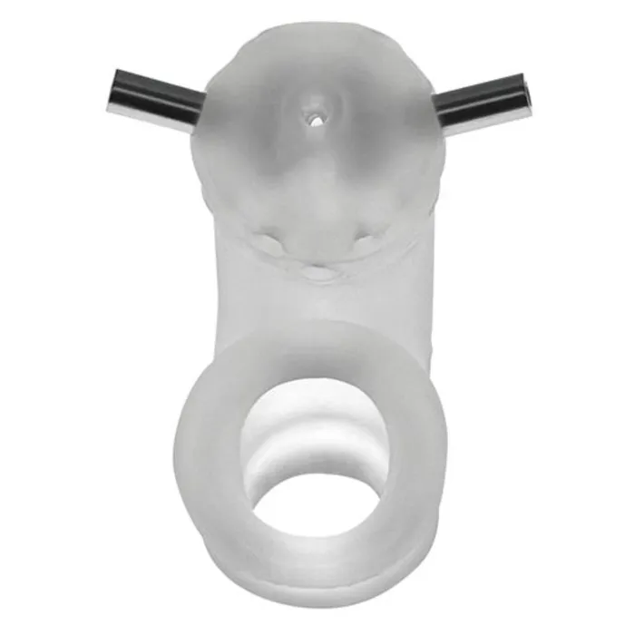 Oxballs Airlock Electro Air Lite Vented Chastity Cage Clear Ice Oxballs Male Sex Toys