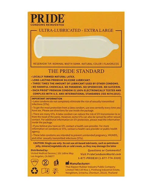 Pride XL Condoms Pack of 12 Open Desires Male Sex Toys