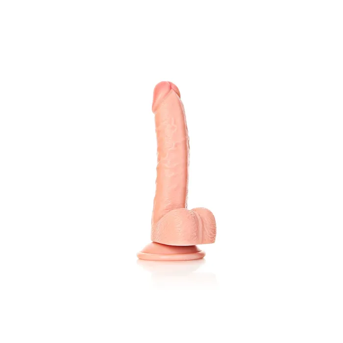 RealRock Curved Realistic Dildo With Balls Suction Cup Pink 7 Inch RealRock Female Sex Toys RealRock Curved Realistic Dildo With Balls Suction Cup Pink 7 Inch RealRock Female Sex Toys