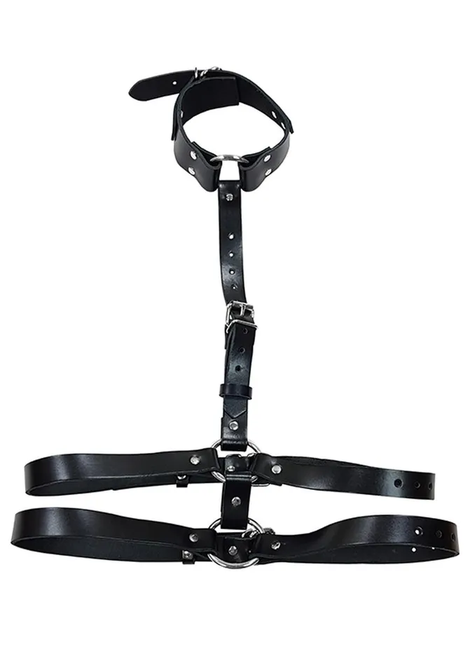 Rouge Female Leather Adjustable Body Harness with Choker Rouge Female Sex Toys Rouge Female Leather Adjustable Body Harness with Choker Rouge Female Sex Toys