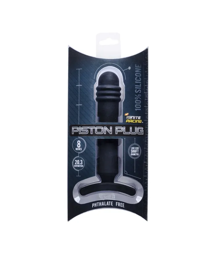 SI Novelties Si40702 PISTON PLUG 8 SILICONE BLACK Anal