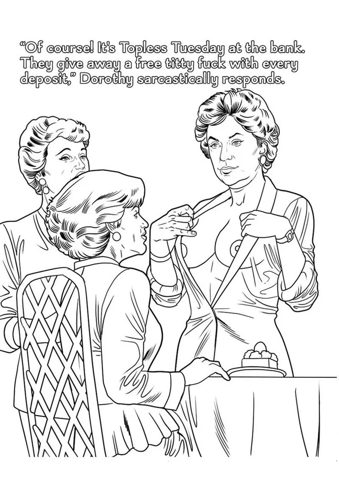 The Golden Gilfs Porn Parody Coloring Book WoodRocket Dildos