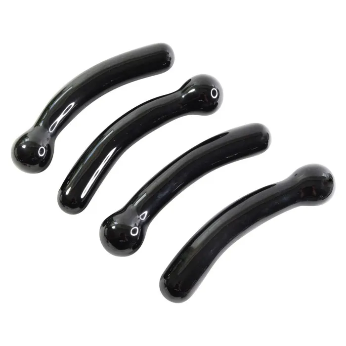Vibrators Gemstone Yoni Obsidian Bulbous Crescent Yoni Wand