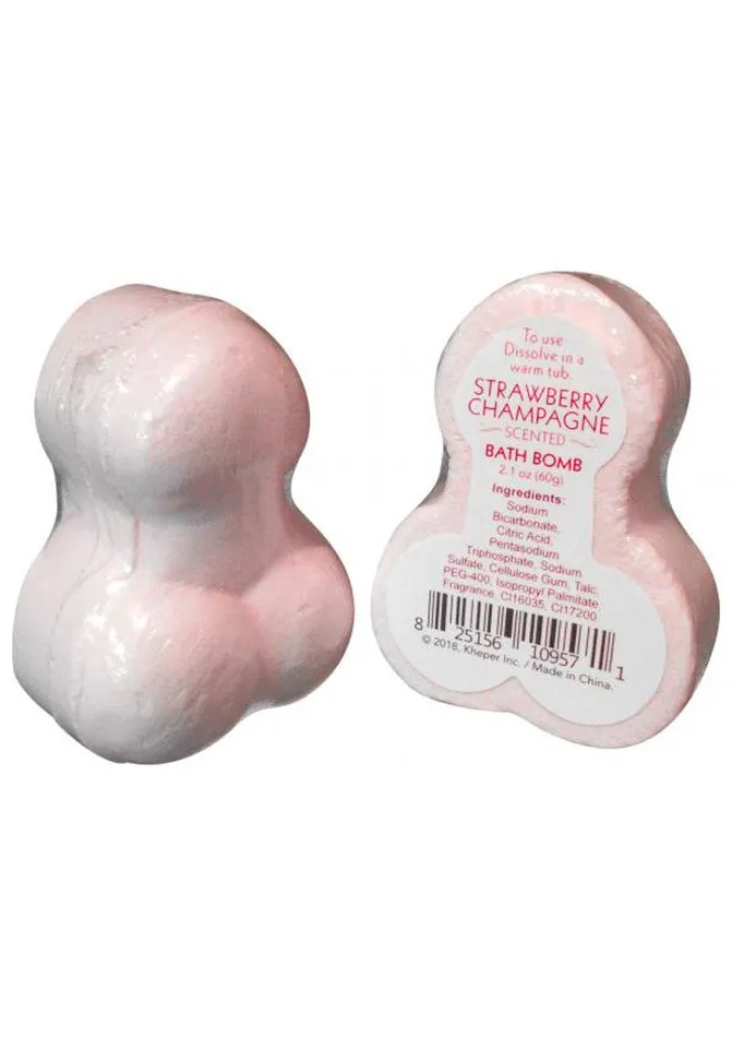 Vibrators Kheper Games Naughty Bath Bomb Strawberry Champagne Scented
