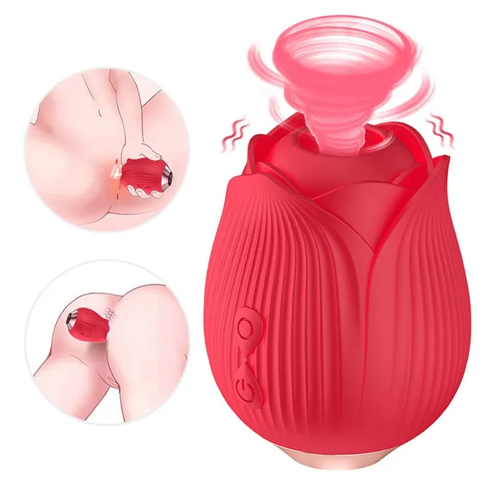Vibrators Rose Sucking Vibrator With 10 Vibration Modes Earlypeach