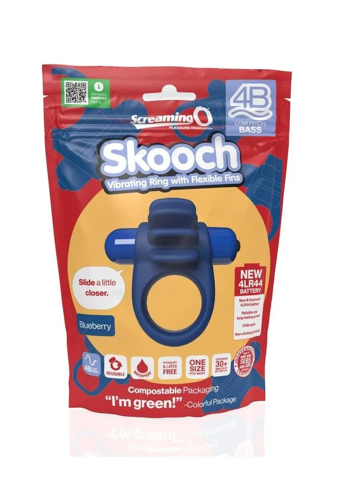 4b Skooch Vibrating Cock Ring with Clitoral Stimulator Screaming O Couples
