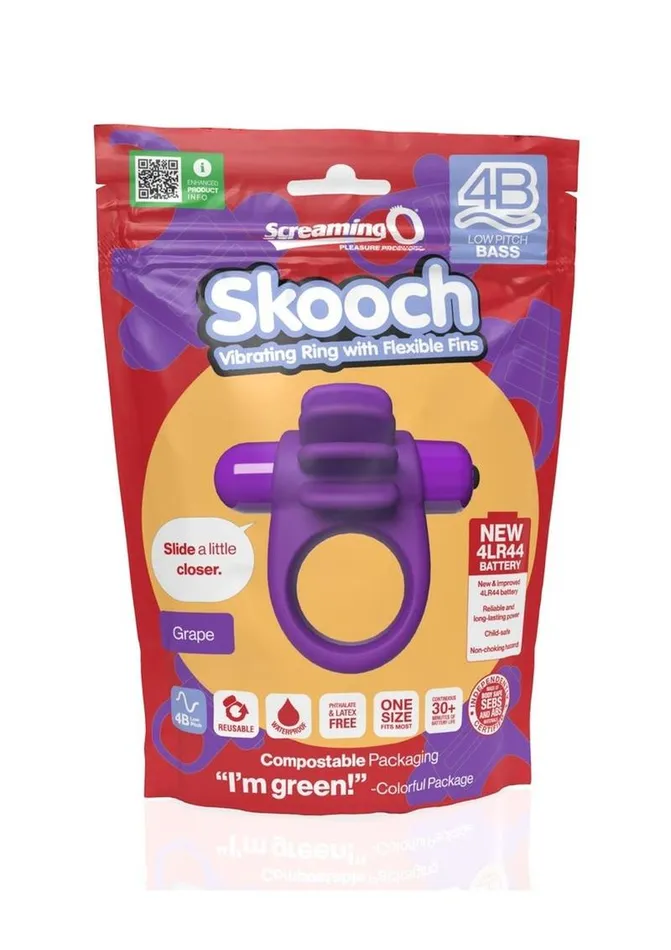 4b Skooch Vibrating Cock Ring with Clitoral Stimulator Screaming O Couples