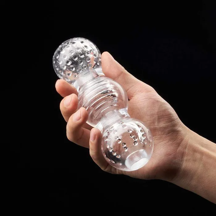 ADLTOYFUN Male Sex Toys 57 Clear 3Ball Male Masturbator