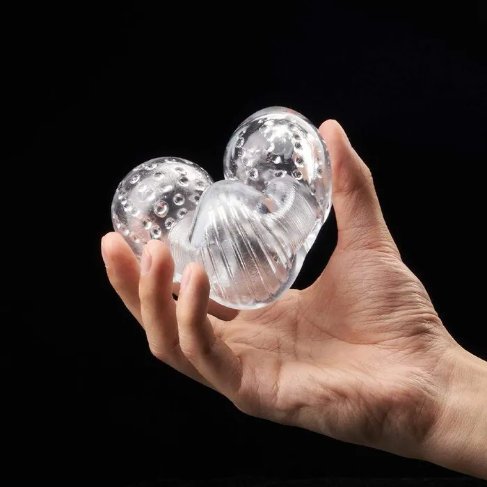 ADLTOYFUN Male Sex Toys 57 Clear 3Ball Male Masturbator