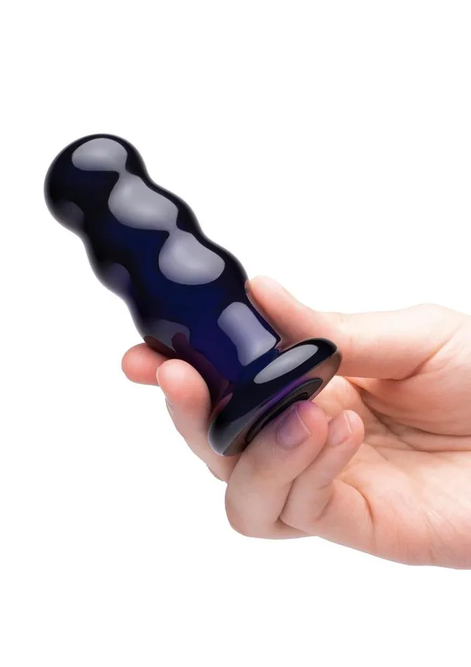 Anal Glas Glas Rechargeable Remote Controlled Vibrating Glass Beaded Buttplug