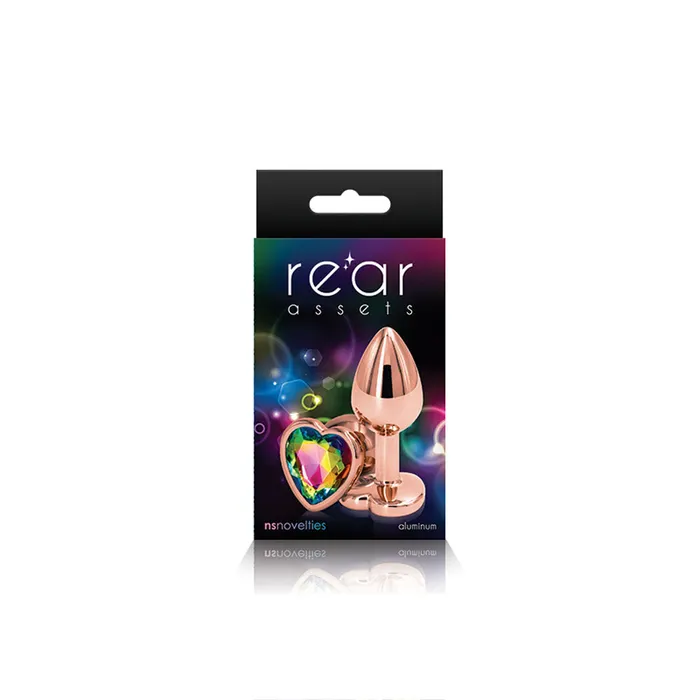 Anal nsnovelties Rear Assets Rose Gold Heart Small Rainbow